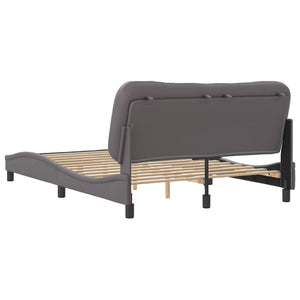 Bed Frame without Mattress "Hvar" Grey 120x200 cm Faux Leather