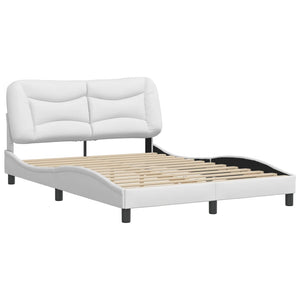 Bed Frame without Mattress "Hvar" White 140x200 cm Faux Leather