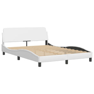 Bed Frame without Mattress "Hvar" White 140x200 cm Faux Leather