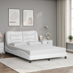 Bed Frame without Mattress "Hvar" White 140x200 cm Faux Leather