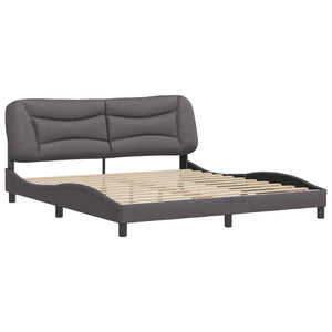 Bed Frame without Mattress "Hvar" Grey 180x200 cm Faux Leather