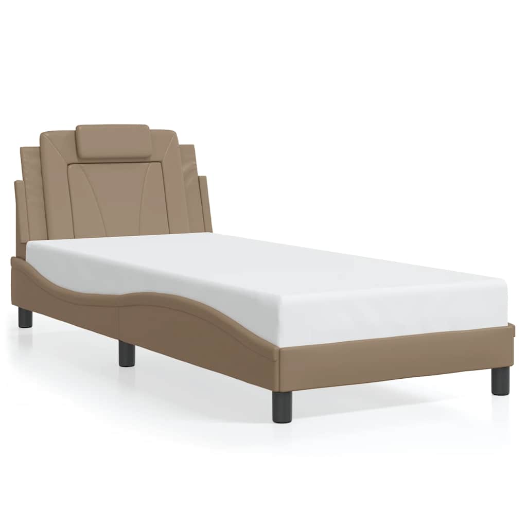 Bed Frame "Viana" without Mattress Cappuccino 80x200 cm Faux Leather