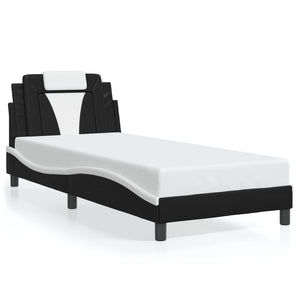 Bed Frame "Viana" without Mattress Black and White 80x200 cm Faux Leather