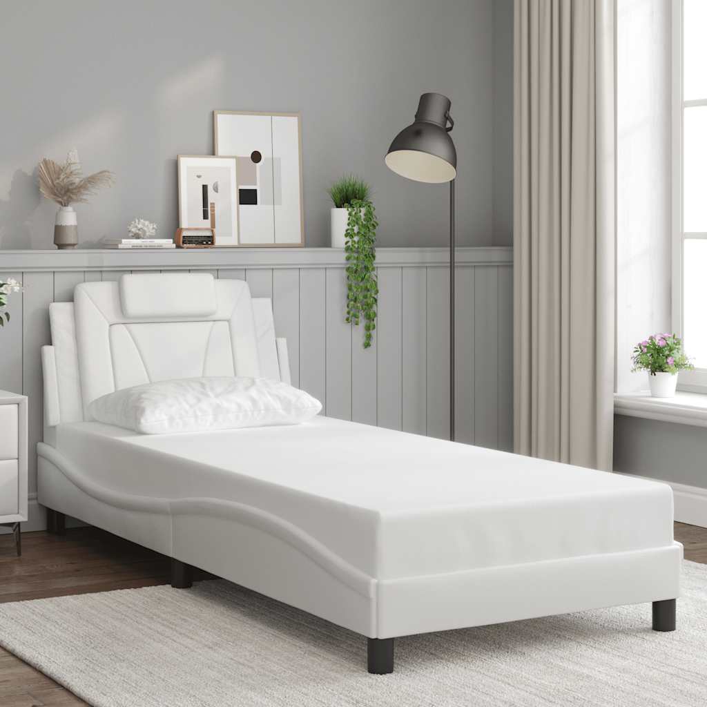 Bed Frame "Viana" without Mattress White 90x190 cm Faux Leather