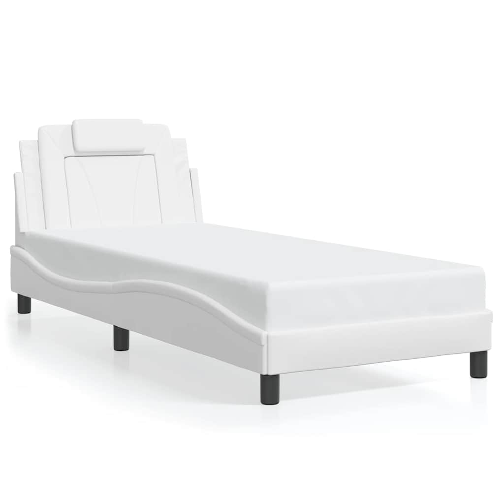Bed Frame "Viana" without Mattress White 90x200 cm Faux Leather
