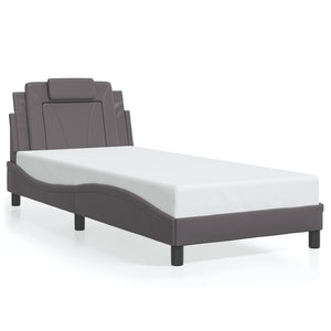 Bed Frame "Viana" without Mattress Grey 90x200 cm Faux Leather