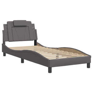 Bed Frame "Viana" without Mattress Grey 90x200 cm Faux Leather