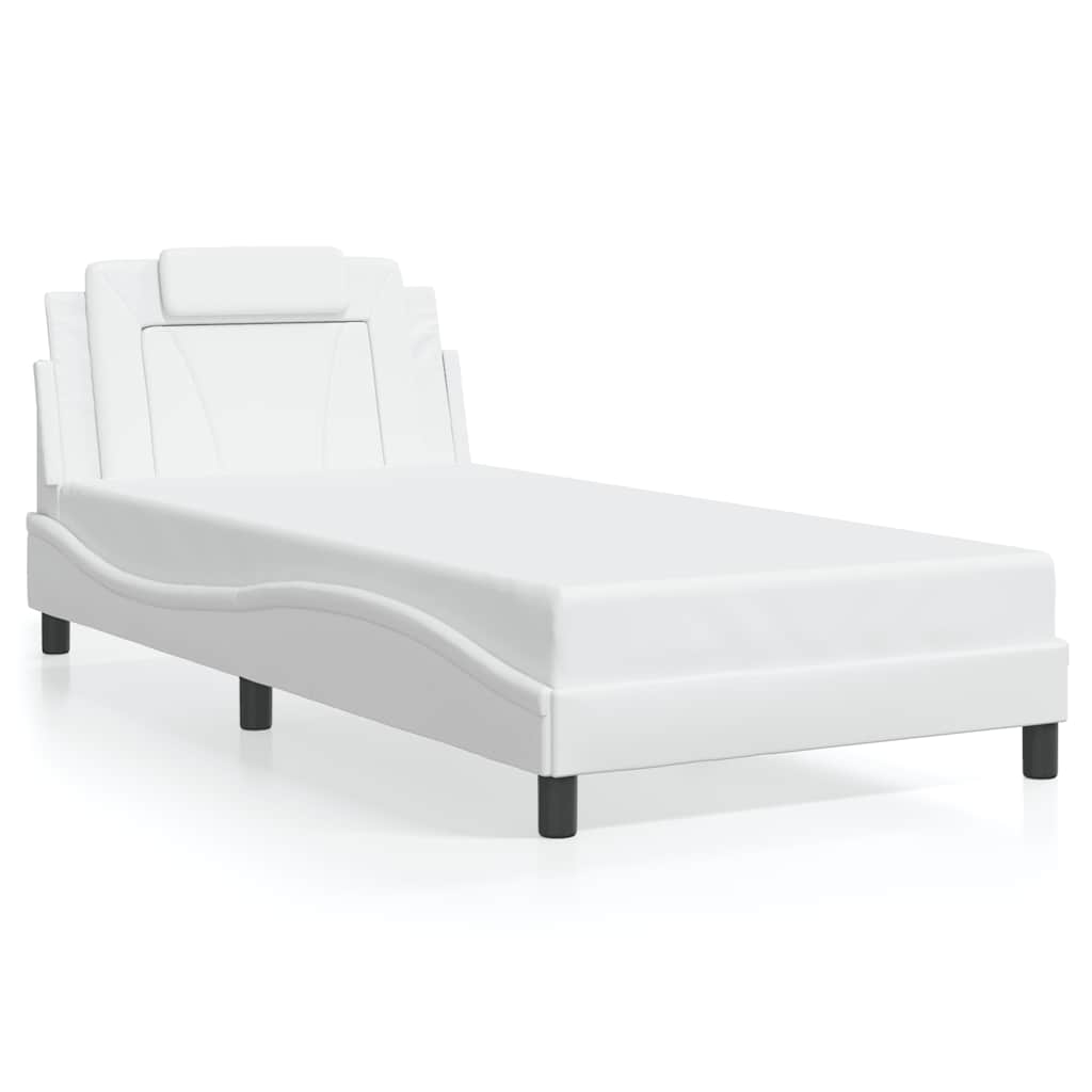 Bed Frame "Viana" without Mattress White 100x200 cm Faux Leather