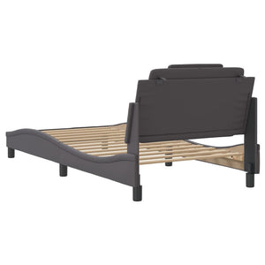 Bed Frame "Viana" without Mattress Grey 100x200 cm Faux Leather