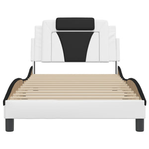 Bed Frame "Viana" without Mattress White and Black 100x200 cm Faux Leather
