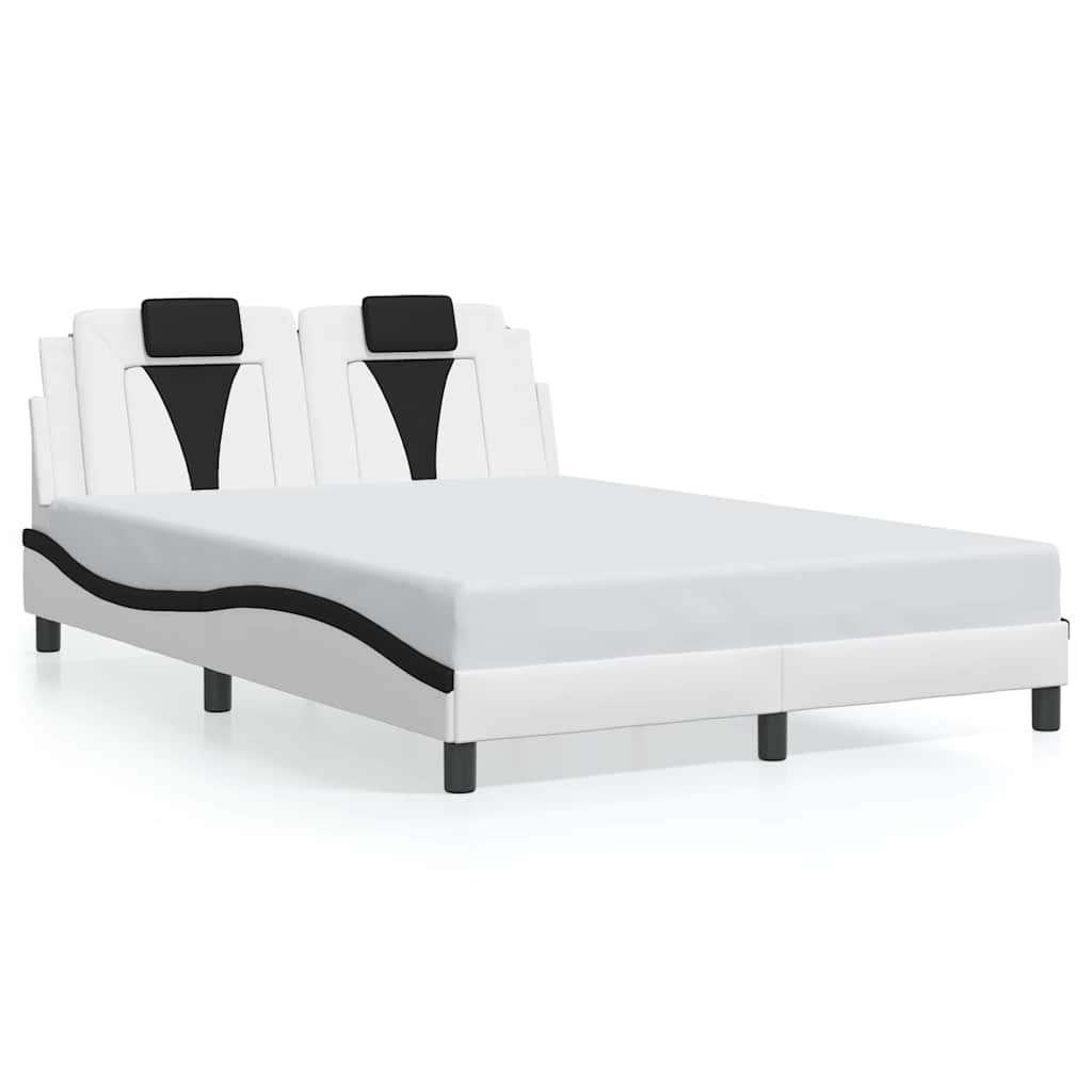 Bed Frame "Viana" without Mattress White and Black 120x200 cm Faux Leather