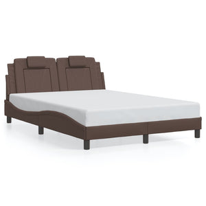 Bed Frame "Viana" without Mattress Brown 140x190 cm Faux Leather