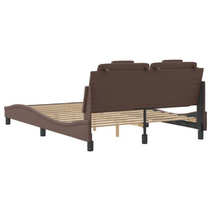 Bed Frame "Viana" without Mattress Brown 140x190 cm Faux Leather