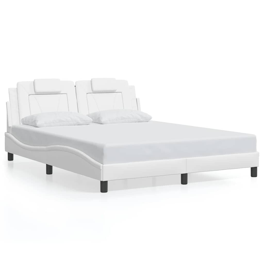 Bed Frame "Viana" without Mattress White 160x200 cm Faux Leather