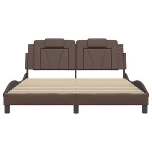 Bed Frame "Viana" without Mattress Brown 160x200 cm Faux Leather