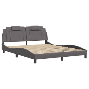 Bed Frame "Viana" without Mattress Grey 160x200 cm Faux Leather