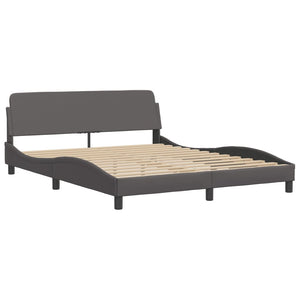 Bed Frame "Viana" without Mattress Grey 160x200 cm Faux Leather