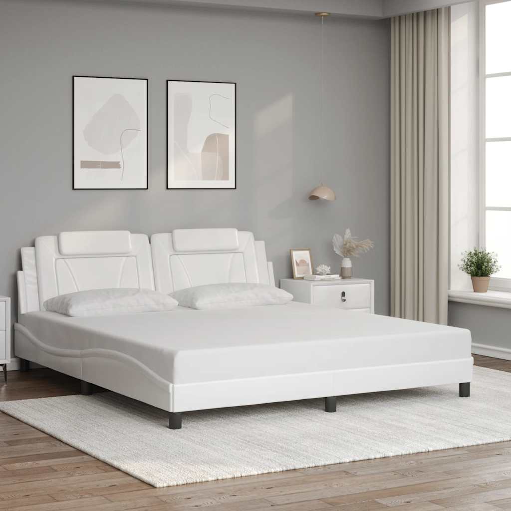 Bed Frame "Viana" without Mattress White 180x200 cm Faux Leather