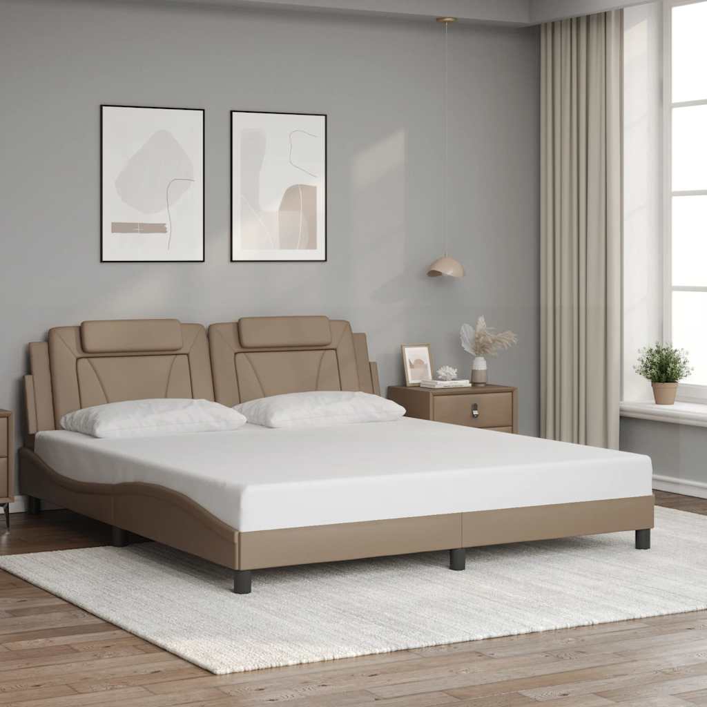 Bed Frame "Viana" without Mattress Cappuccino 180x200 cm Faux Leather