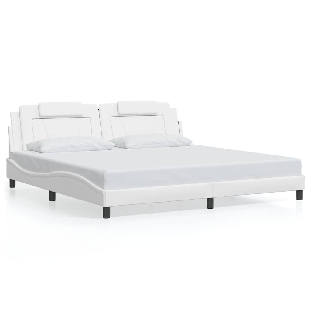 Bed Frame "Viana" without Mattress White 200x200 cm Faux Leather