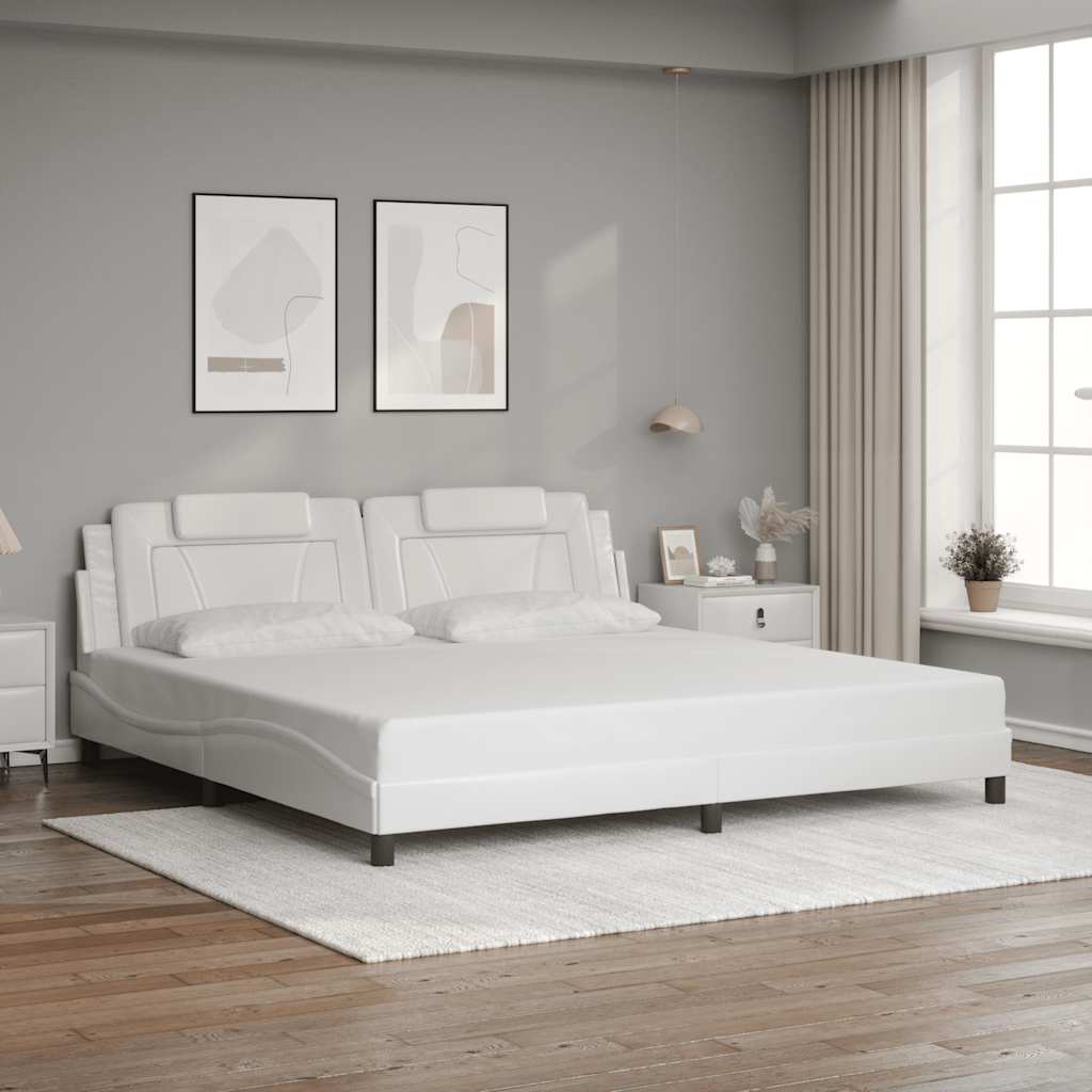 Bed Frame "Viana" without Mattress White 200x200 cm Faux Leather