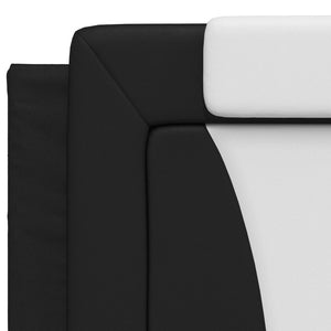 Bed Frame "Viana" without Mattress Black and White 200x200 cm Faux Leather