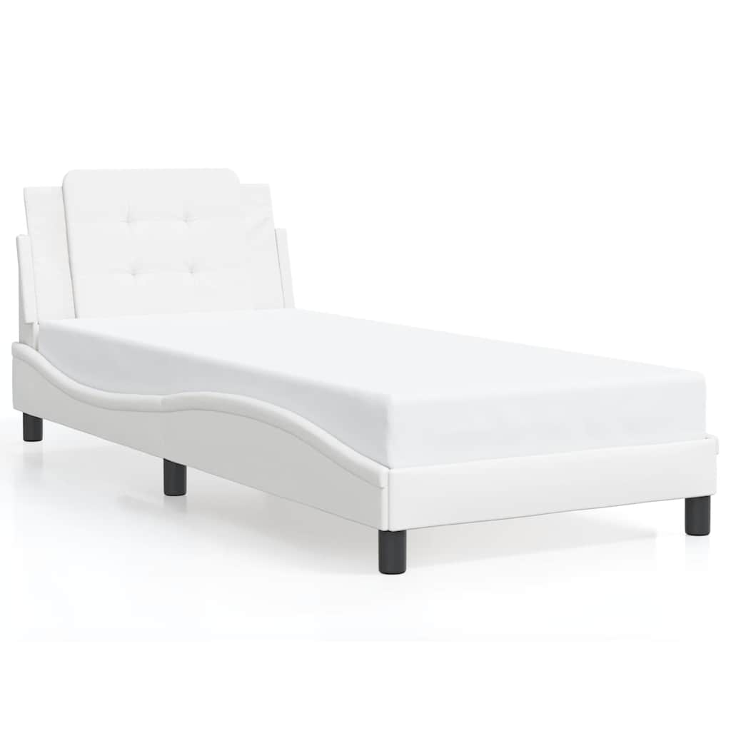 Bed Frame without Mattress "Zadar" White 90x190 cm Faux Leather