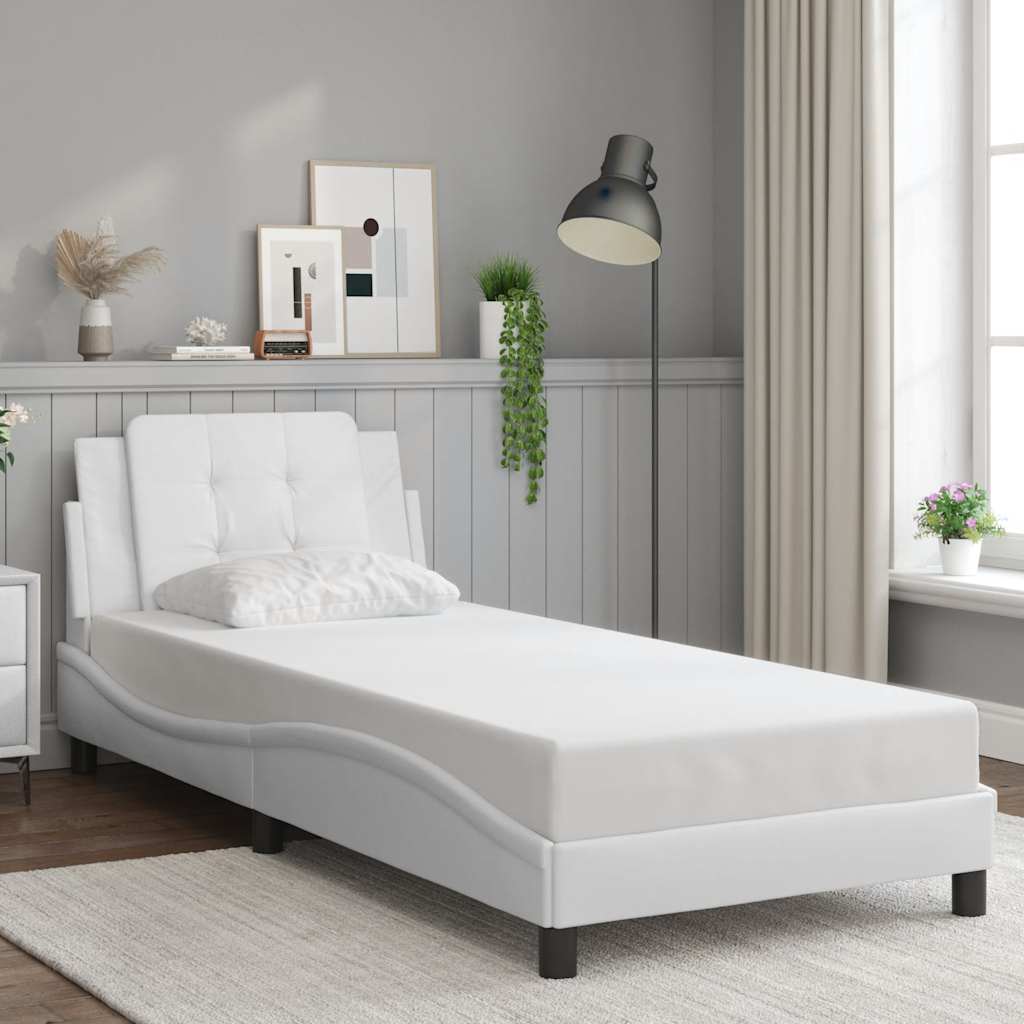 Bed Frame without Mattress "Zadar" White 90x190 cm Faux Leather