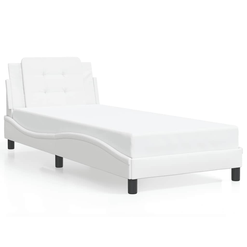 Bed Frame without Mattress "Zadar" White 100x200 cm Faux Leather