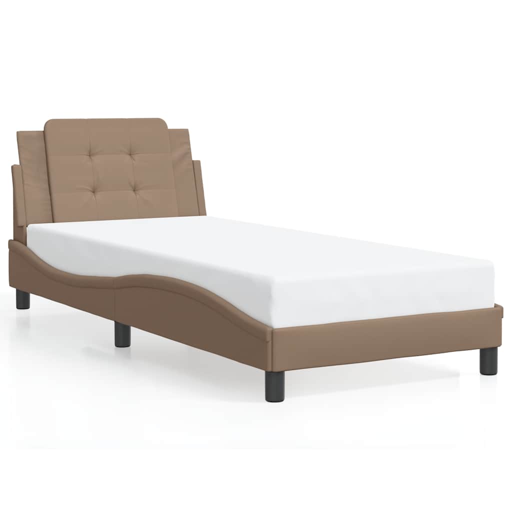 Bed Frame without Mattress "Zadar" Cappuccino 100x200 cm Faux Leather