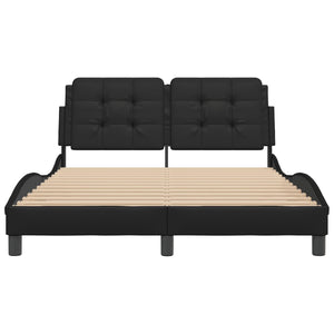 Bed Frame without Mattress "Zadar" Black 140x190 cm Faux Leather