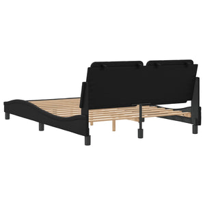 Bed Frame without Mattress "Zadar" Black 140x190 cm Faux Leather