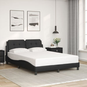Bed Frame without Mattress "Zadar" Black 140x190 cm Faux Leather