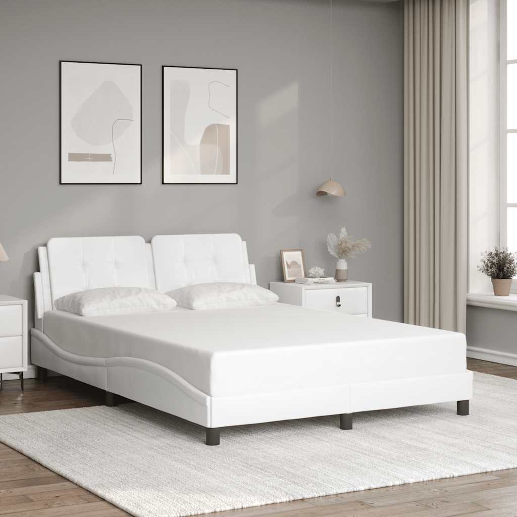 Sängram utan madrass Zadar vit 140x190 cm konstläder