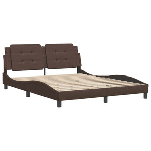 Bed Frame without Mattress "Zadar" Brown 160x200 cm Faux Leather
