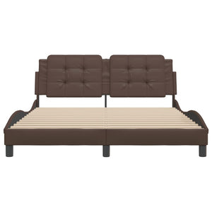 Bed Frame without Mattress "Zadar" Brown 160x200 cm Faux Leather