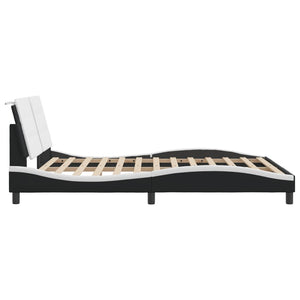 Bed Frame without Mattress "Zadar" Black and White 160x200 cm Faux Leather