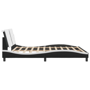 Bed Frame without Mattress "Zadar" Black and White 180x200 cm Faux Leather