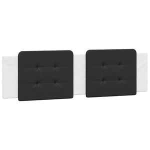 Bed Frame without Mattress "Zadar" White and Black 180x200 cm Faux Leather