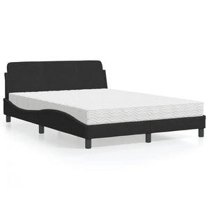 Bed with Mattress "Dover" Black 120x200 cm Velvet