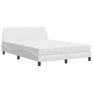 Bed with Mattress "Dover" White 120x200 cm Faux Leather