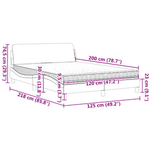 Bed with Mattress "Dover" White 120x200 cm Faux Leather