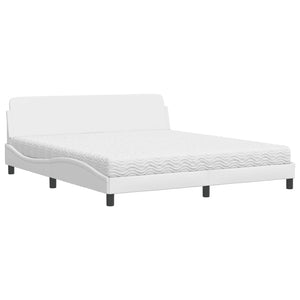 Bed with Mattress "Dover" White 180x200 cm Faux Leather