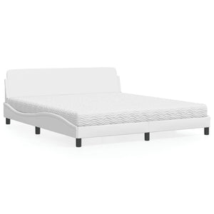 Bed with Mattress "Dover" White 180x200 cm Faux Leather