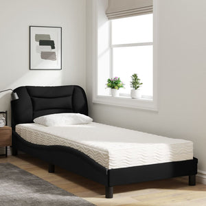 Bed with Mattress "Hvar" Black 90x200 cm Fabric