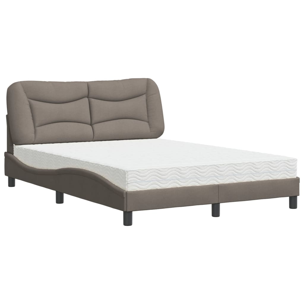 Bed with Mattress "Hvar" Taupe 120x200 cm Fabric