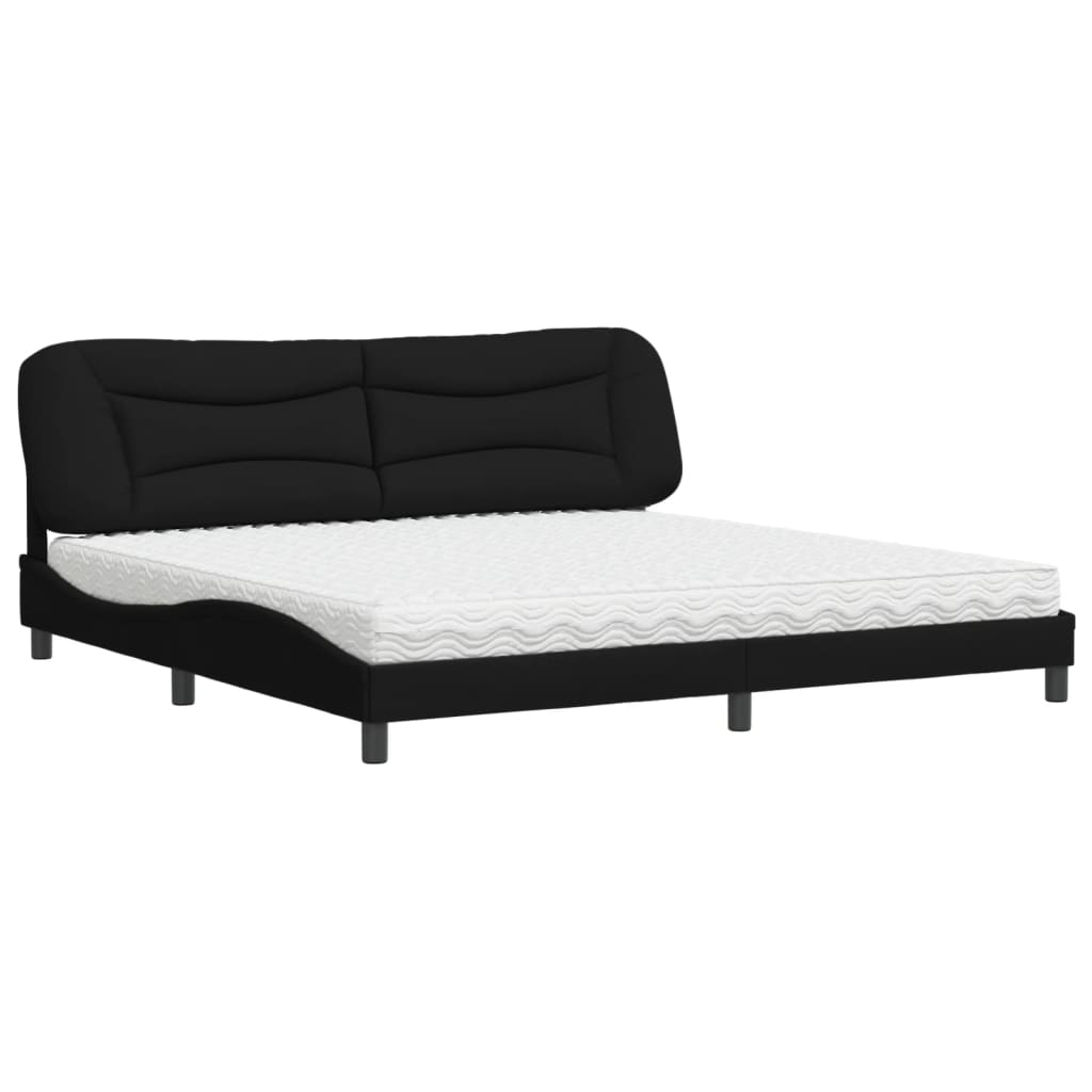 Bed with Mattress "Hvar" Black 200x200 cm Fabric