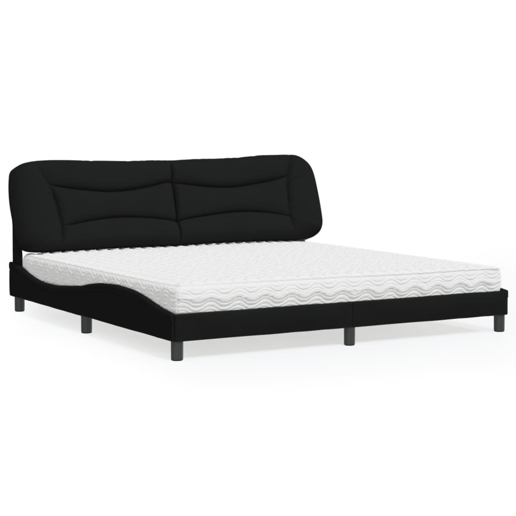 Bed with Mattress "Hvar" Black 200x200 cm Fabric