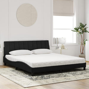 Bed with Mattress "Hanko" Black 180x200 cm Velvet