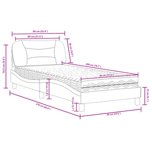 Bed with Mattress "Hvar" Cappuccino 80x200 cm Faux Leather